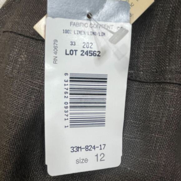 harve benard Brown Tobacco 100% Linen Short Skirt SZ 12 C101972 - Picture 6 of 9